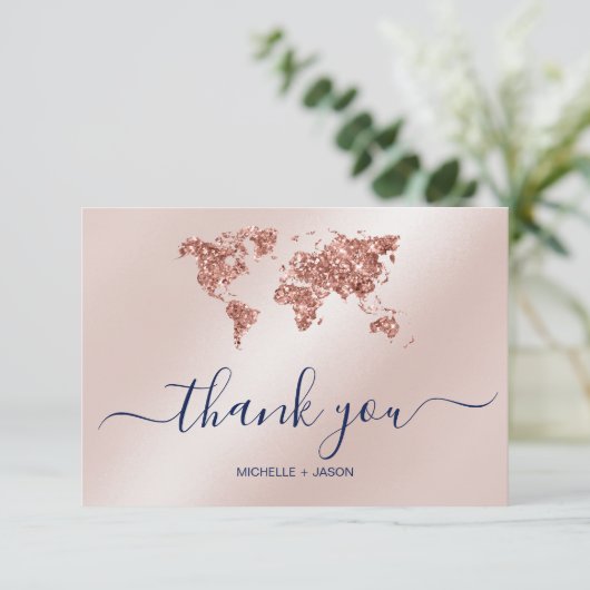 の結婚旅行先パスポート世界地図ありがとう 出欠カード (スタンド正面)