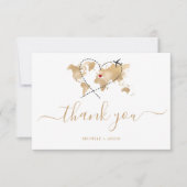 の結婚旅行先パスポート世界地図ありがとう 出欠カード (正面)