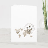 の結婚旅行先パスポート世界地図の旅行 招待状 (裏面)