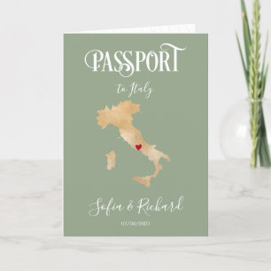 の結婚旅行先パスポート世界地図イタリア・セージ 招待状