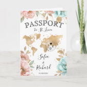 の結婚旅行先パスポート世界地図セントルシア 招待状 (正面)