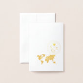 の結婚旅行先パスポート世界地図ニュージーランド 箔カード (裏面封筒付き)