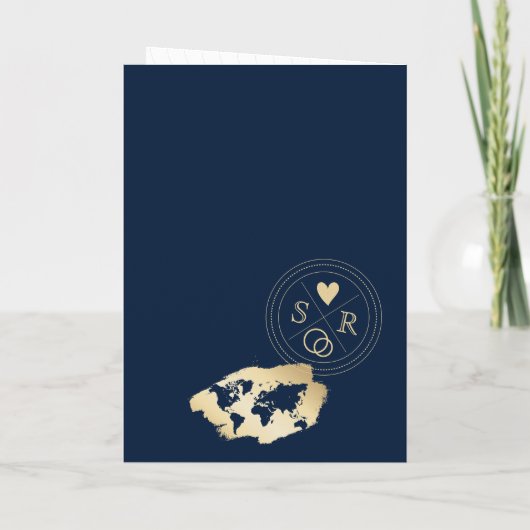 の結婚旅行先パスポート世界地図バルバドス 招待状 (裏面)