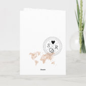 の結婚旅行先パスポート世界地図2花嫁 招待状 (裏面)