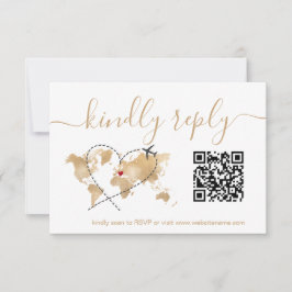 の結婚旅行先パスポート世界地図QRコード 出欠カード