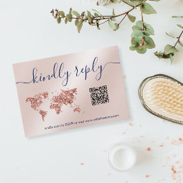 の結婚旅行先パスポート世界地図QRコード 出欠カード