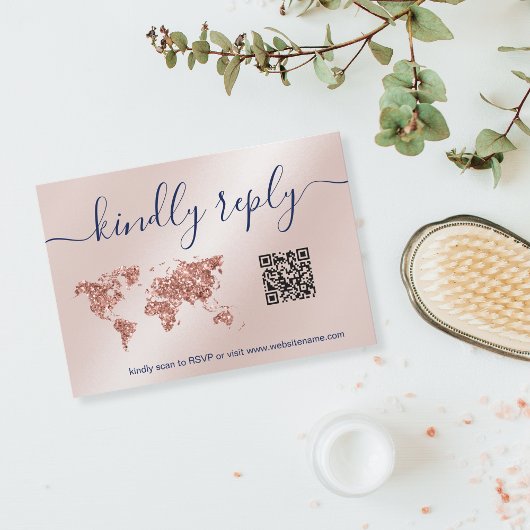 の結婚旅行先パスポート世界地図QRコード 出欠カード