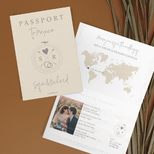 の結婚旅行先パスポート赤面世界地図 招待状