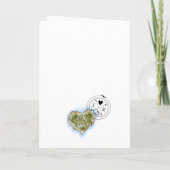 の結婚旅行先パスポー図解入りの、写真付きのトハートマップ 招待状 (裏面)