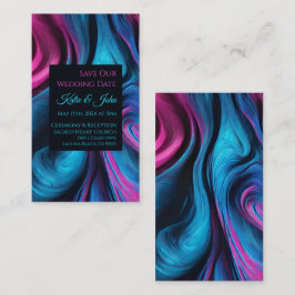 の結婚日モダン付救日 – 青とピンク – 名刺