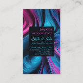 の結婚日モダン付救日 – 青とピンク –  名刺 (正面)