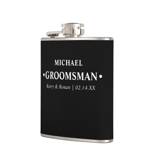 の結婚日付と名前グローマパーソナライズされたン フラスク (左)