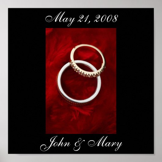 の結婚日付ポスター（最大15x15） ポスター (正面)