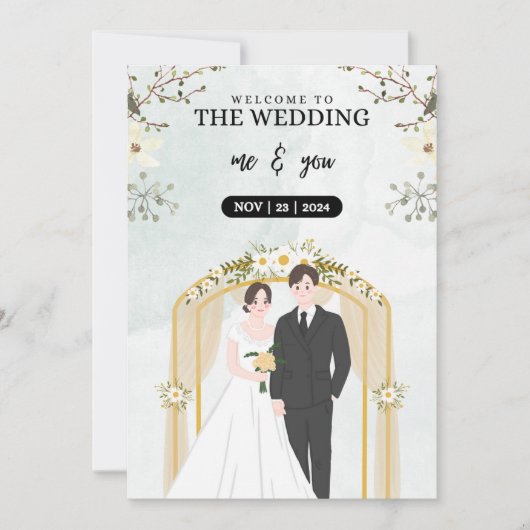 の結婚日付 招待状 (正面)