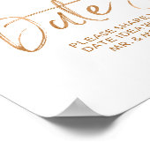 の結婚日付JAR 8x10スタイリッシュバラ金ゴールド記号 ポスター (角)