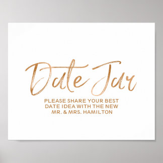 の結婚日付JAR 8x10スタイリッシュバラ金ゴールド記号 ポスター