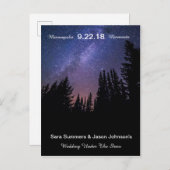 の結婚星の下 – 日付を保存 案内ポストカード (正面/裏面)