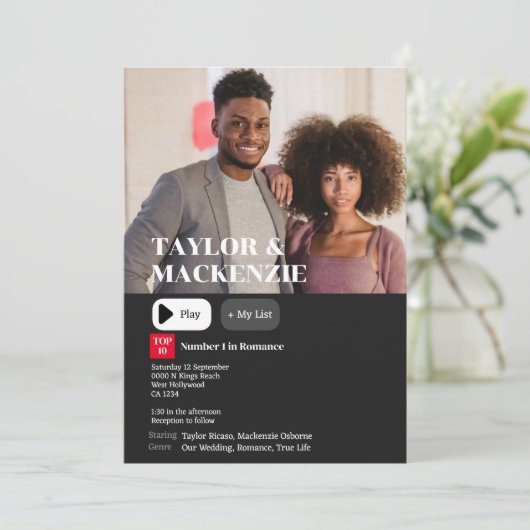 の結婚映パーソナライズされた画概要 招待状 (スタンド正面)