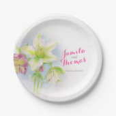 の結婚春ヘルボアパーソナライズされた紙プレート ペーパープレート (正面)