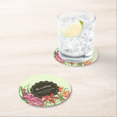 の結婚暖色フローラ春開花絵画のC ラウンドペーパーコースター (インサイチュ)