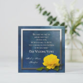 の結婚更新審査 – 黄色のバラ/青 招待状 (スタンド正面)