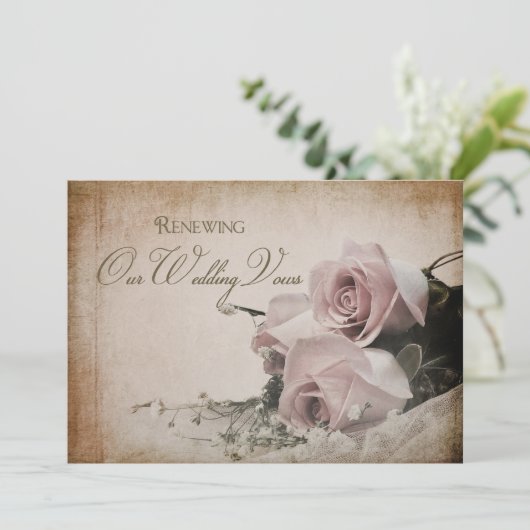 の結婚更新招待 – ヴィンテージ- エレガント 招待状 (スタンド正面)