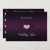 の結婚更新願招待状 – 紫の情熱 招待状 (正面/裏面)