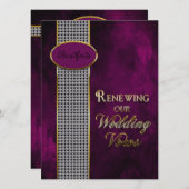 の結婚更新願 – 招待状深い紫 招待状 (正面/裏面)