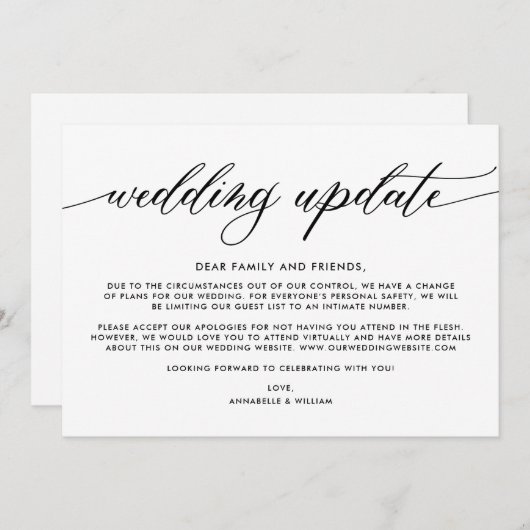 の結婚更新 |小さい結婚値 案内状 (正面/裏面)