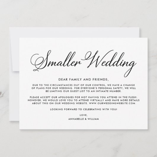 の結婚更新 |小さい結婚値 案内状 (正面)