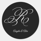 の結婚書ファンシー文字Rモノグラム ラウンドシール (正面)