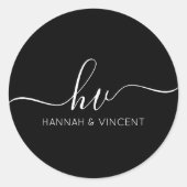 の結婚書道の脚本書のカスタム好意 ラウンドシール (正面)