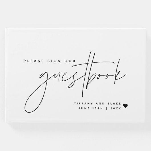 の結婚書道台本ハート ゲストブック (正面)