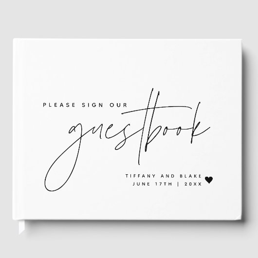 の結婚書道台本ハート ゲストブック (正面)