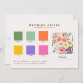 の結婚服装 |ワイルドフラワー草原パレット 招待状 (正面)