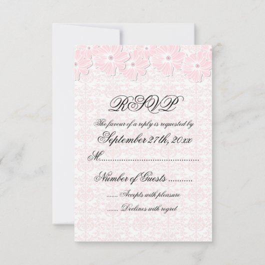 の結婚服装RSVPカード 出欠カード (裏面)