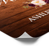 の結婚木のラ素朴イトバーガンディフローラ ポスター (角)