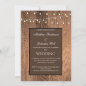 の結婚木の素朴妖精の灯 招待状 (正面)