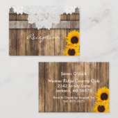 の結婚木材とレース素朴-披露宴 エンクロージャーカード (正面/裏面)