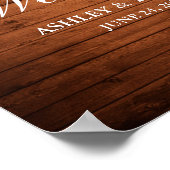 の結婚木材素朴ブルゴーニュ水カラーフローラ ポスター (角)