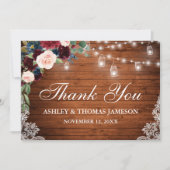 の結婚木素朴の瓶ライトレースフローラ サンキューカード (正面)