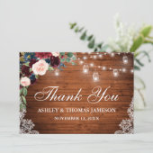 の結婚木素朴の瓶ライトレースフローラ サンキューカード (スタンド正面)