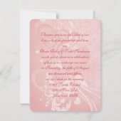 の結婚桃の鳩 招待状 (裏面)