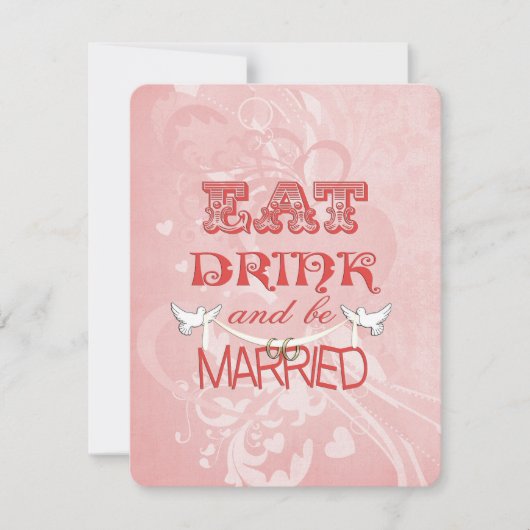 の結婚桃の鳩 招待状 (正面)