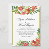 の結婚植物性ボホポメグラエレガントネート 招待状 (正面)