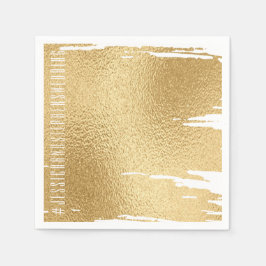 の結婚標準ナプキンエレガント金ゴールドとブラック スタンダードカクテルナプキン