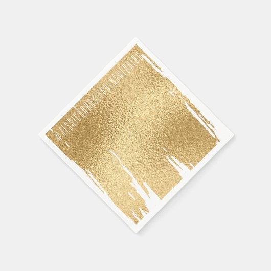 の結婚標準ナプキンエレガント金ゴールドとブラック スタンダードカクテルナプキン (角)