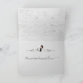 の結婚樺の木ツリーのスクロールおめでとう カード (内部)