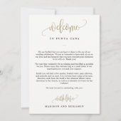 の結婚歓迎と旅程カードのフェイク金ゴールド 招待状 (正面)