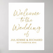 の結婚歓迎のスタイリッシュ黄金の文字 ポスター (正面)